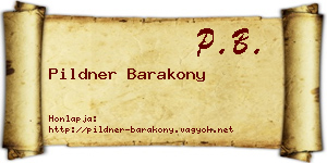 Pildner Barakony névjegykártya